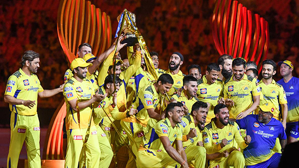 MS Dhoni celebrates CSK�s win over Gujarat Titans in the IPL 2023 final