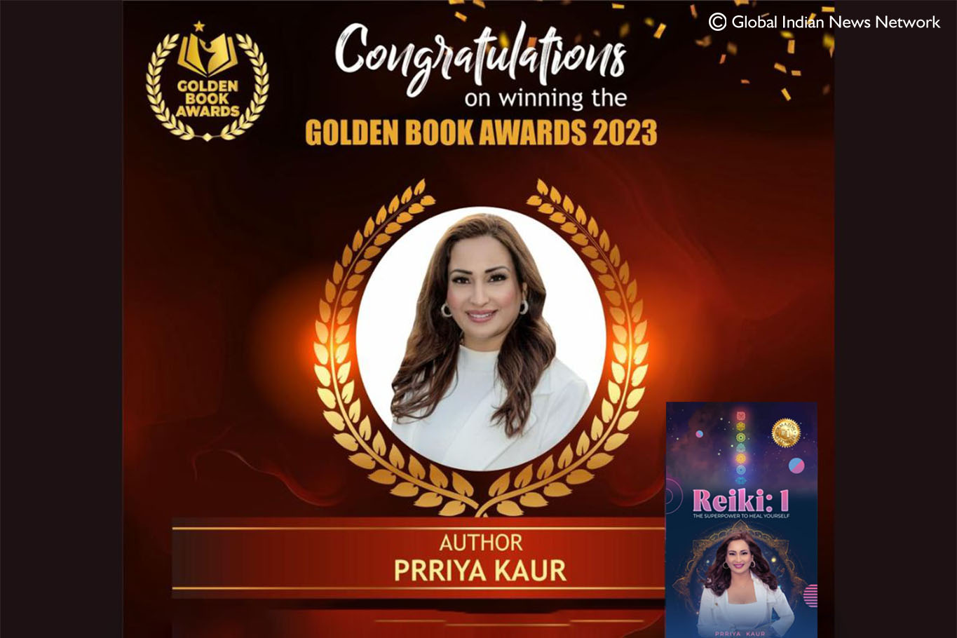 Prriya Kaur Wins the Golden Book Awards for Empowering Healing through her Book �Reiki I: The Superpower to Heal Yourself�