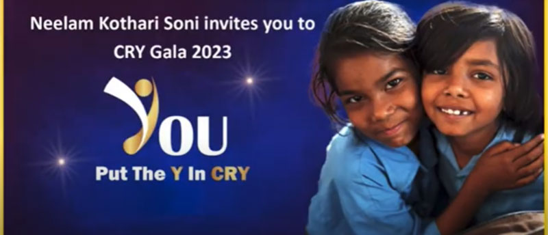 Neelam from Bollywood will go to CRY fundraising in the US