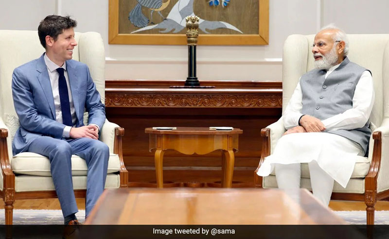 Sam Altman, the CEO of OpenAI, had a productive discussion with Prime Minister Narendra Modi on India's thriving technology ecosystem and the potential benefits of artificial intelligence (AI) for the country.