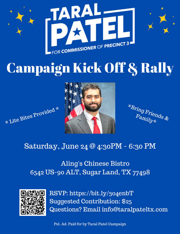 Indian American Taral Patel runs for Texas County Commissioner