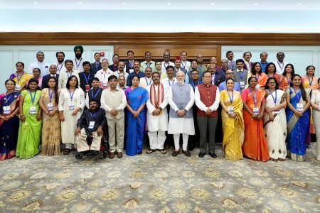 PM Modi Meets National Teachers’ Award Winners Before Ceremony.