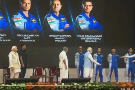 PM Modi reveals Gaganyaan’s four-member crew