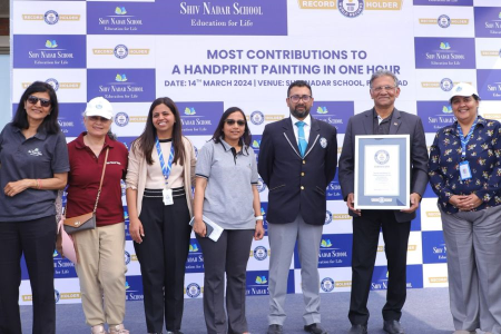 Shiv Nadar School Breaks Guinness World Record for Most Handprint Painting