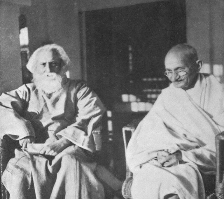 Rabindranath Tagore with Mahatma Gandhi