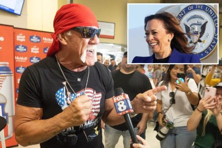 Hulk Hogan Mocks Kamala Harris, Asks If He Should ‘Drop the Leg’ Hulk Hogan Mocks Kamala Harris