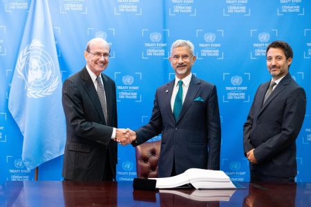 India signs a treaty to protect marine biodiversity at sea.