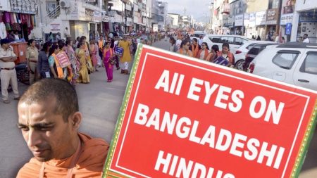 Indian-Americans Rally to Protest Violence Against Hindus in Bangladesh