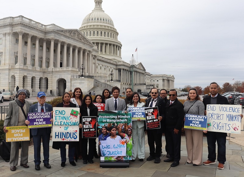 Shri Thanedar leads U.S. Capitol peace rally against Bangladesh violence