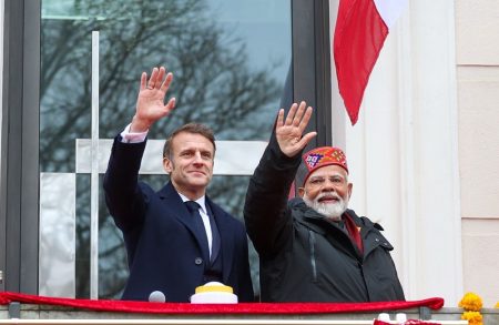 PM Modi Gifts Traditional Indian Art to Macron