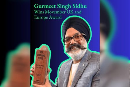 Indian-Origin Gurmeet Singh Sidhu Wins Movember UK & Europe Award