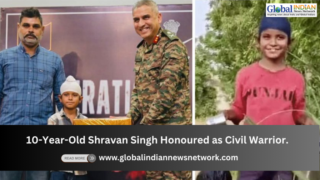 10-Year-Old Shravan Singh Honoured as Civil Warrior