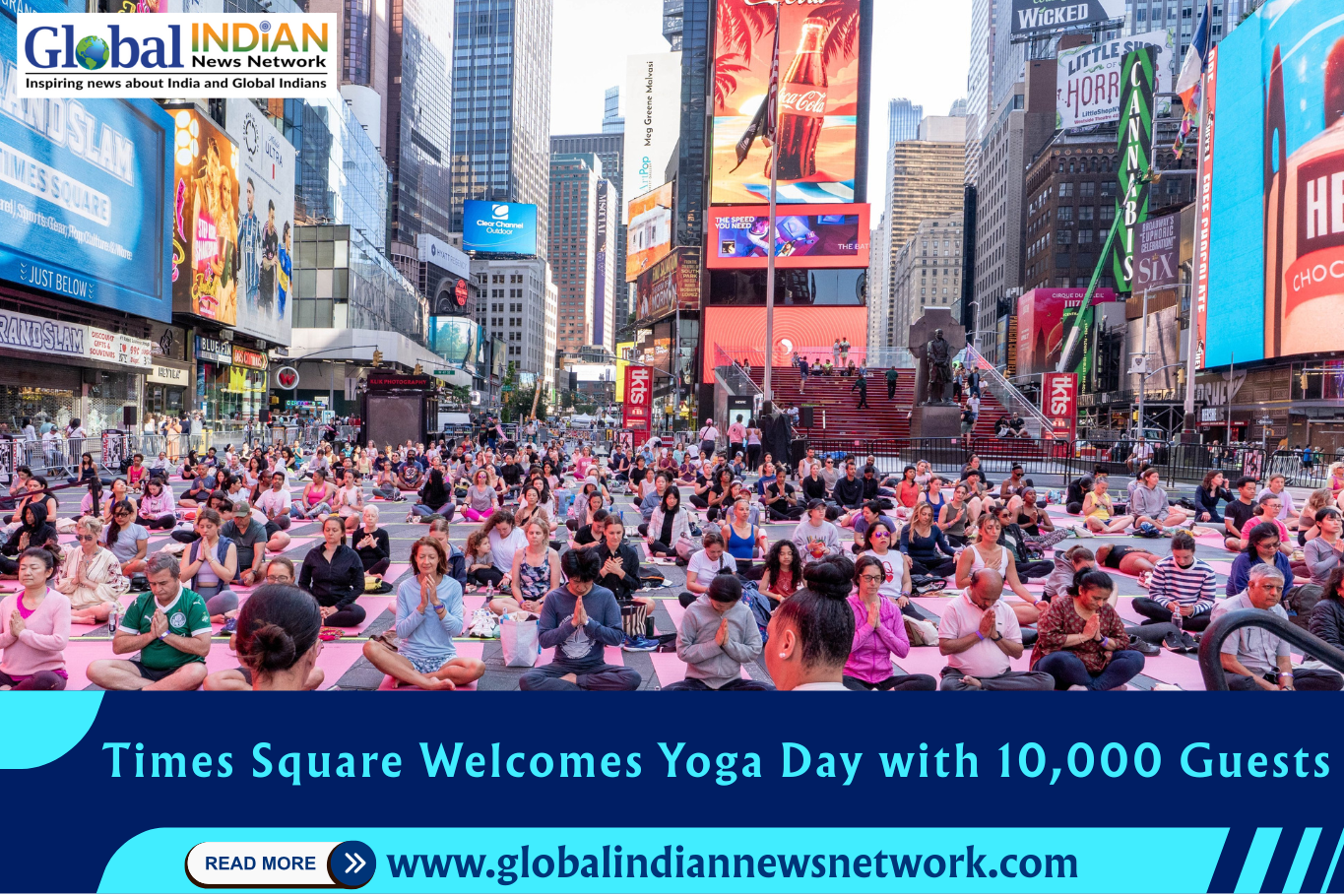 Times Square Welcomes Yoga Day with 10,000 Guests