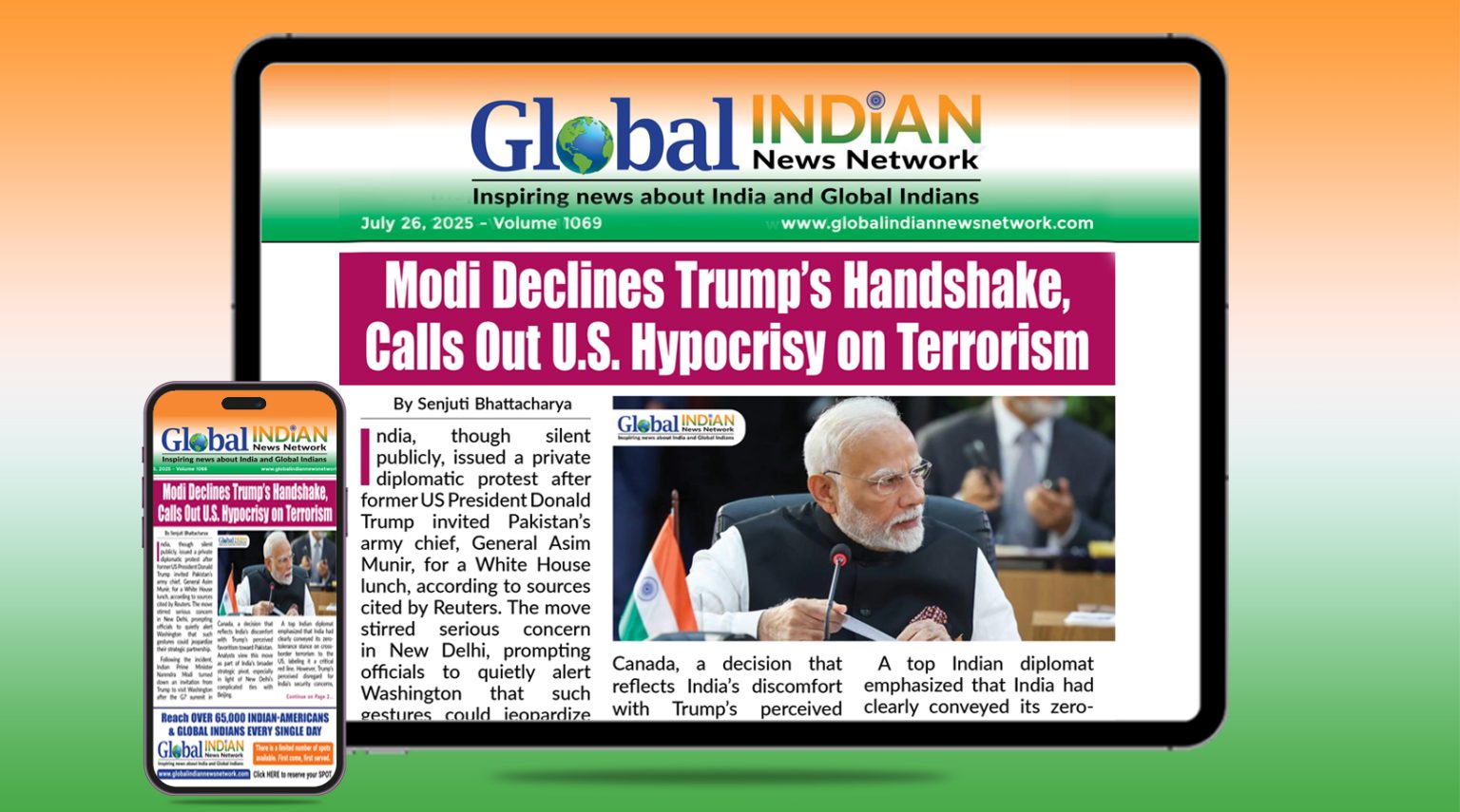 Modi Declines Trump’s Handshake, Calls Out U.S. Hypocrisy on Terrorism & Weekly Summary of Global Indians