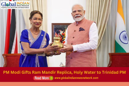 PM Modi Gifts Ram Mandir Replica, Holy Water to Trinidad PM
