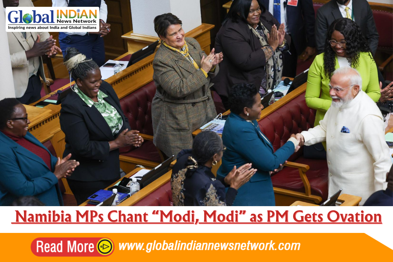  Namibia MPs Chant “Modi, Modi” as PM Gets Ovation