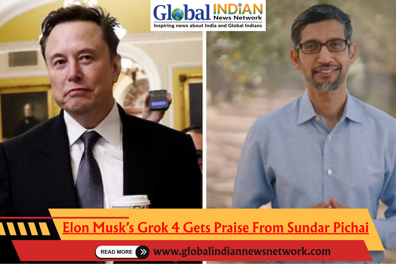 Elon Musk’s Grok 4 Gets Praise From Sundar Pichai