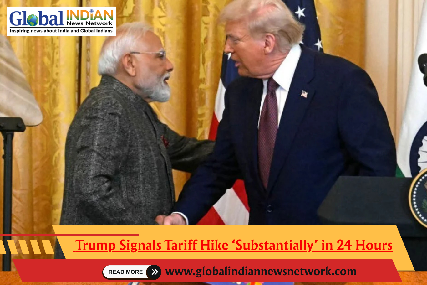  Trump Signals Tariff Hike ‘Substantially’ in 24 Hours
