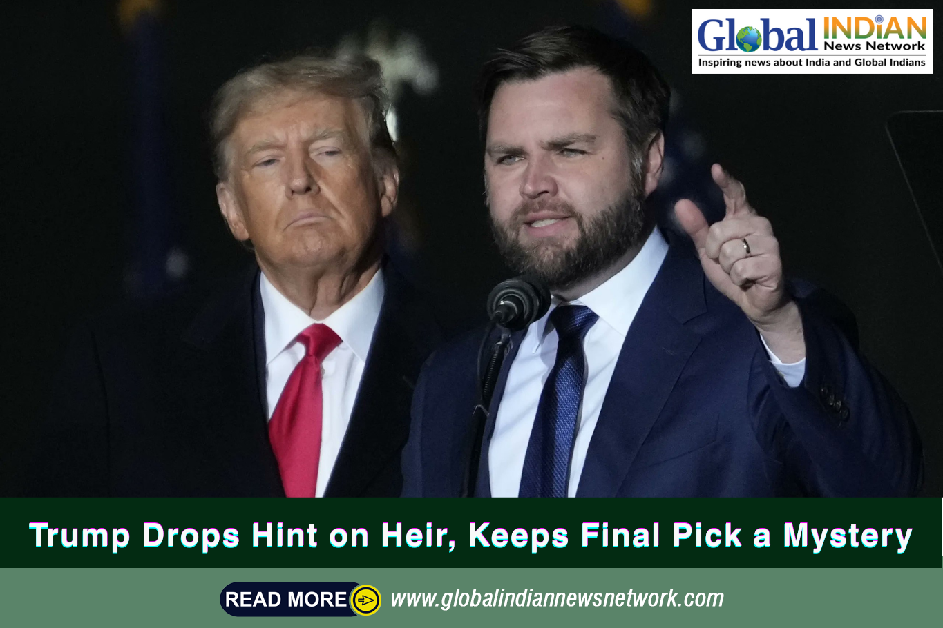 Trump Drops Hint on Heir, Keeps Final Pick a Mystery