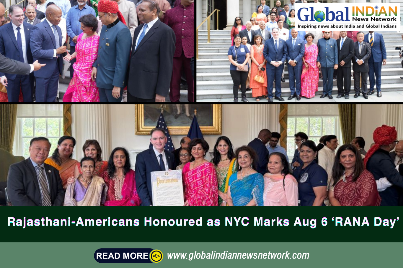  Rajasthani-Americans Honoured as NYC Marks Aug 6 ‘RANA Day’