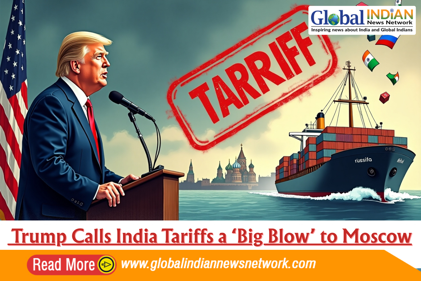  Trump Calls India Tariffs a ‘Big Blow’ to Moscow