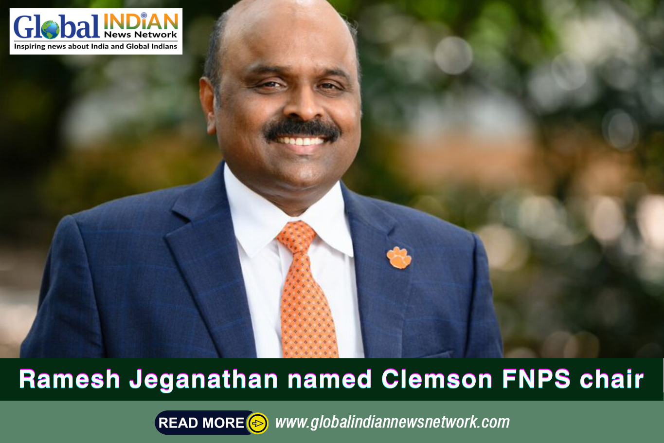 Ramesh Jeganathan named Clemson FNPS chair