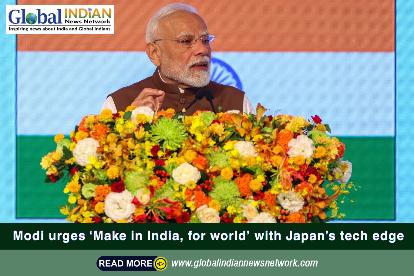  Modi urges ‘Make in India, for world’ with Japan’s tech edge
