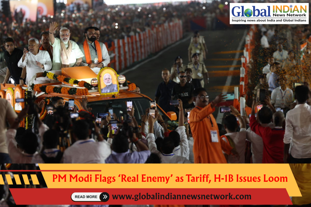 PM Modi Flags ‘Real Enemy’ as Tariff, H-1B Issues Loom