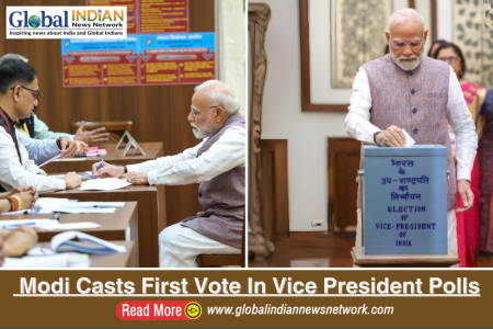 Modi Casts First Vote In Vice President Polls
