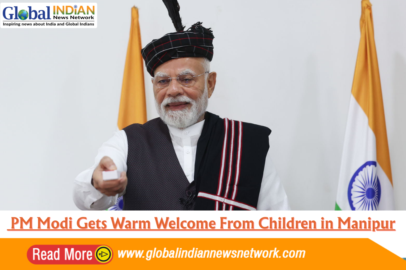  PM Modi Gets Warm Welcome From Children in Manipur
