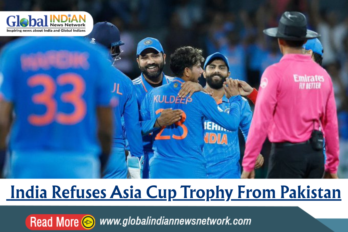  India Refuses Asia Cup Trophy From Pakistan