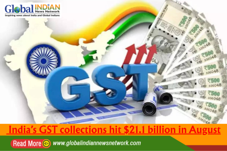 India’s GST collections hit $21.1 billion in August