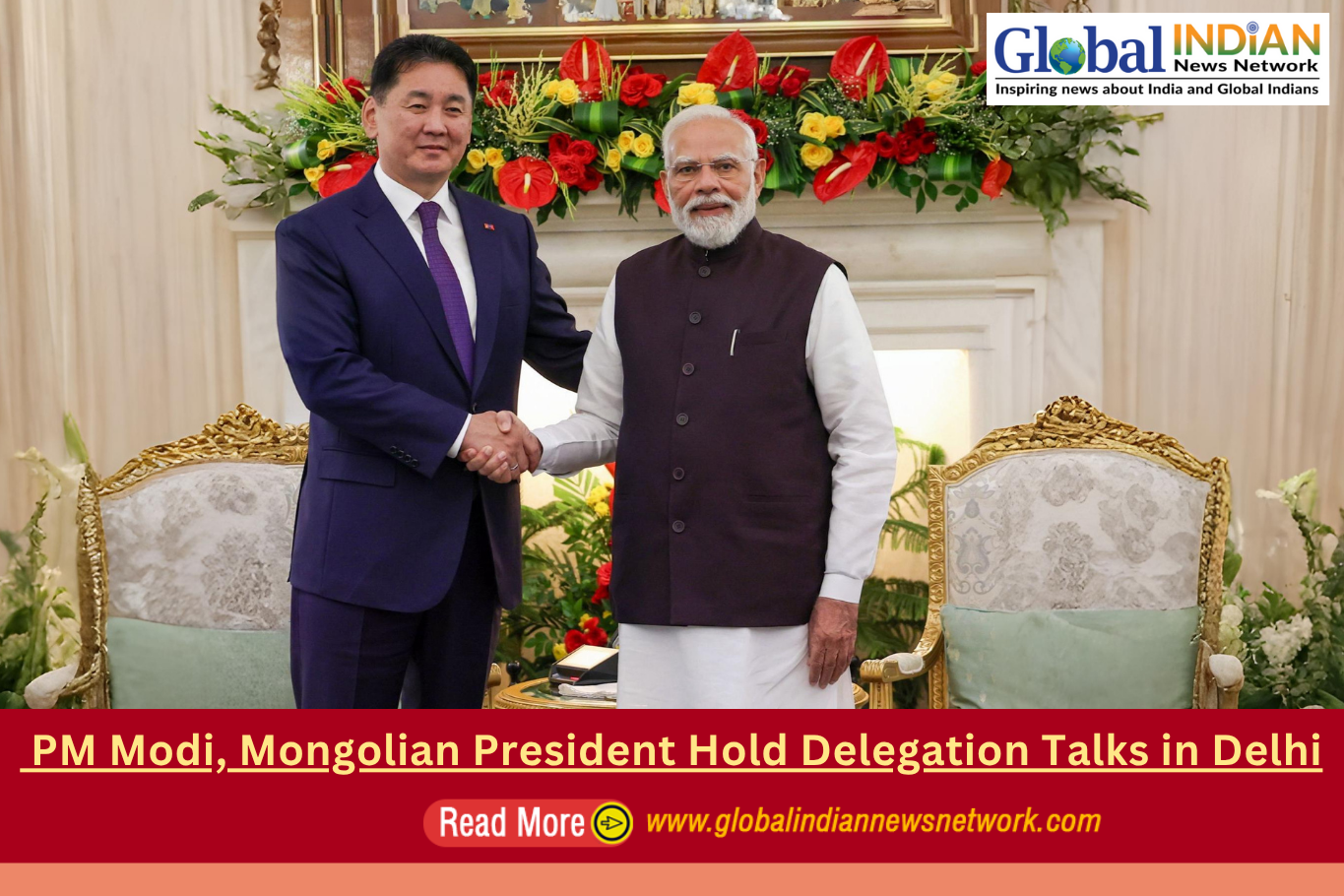 PM Modi, Mongolian President Hold Delegation Talks in Delhi