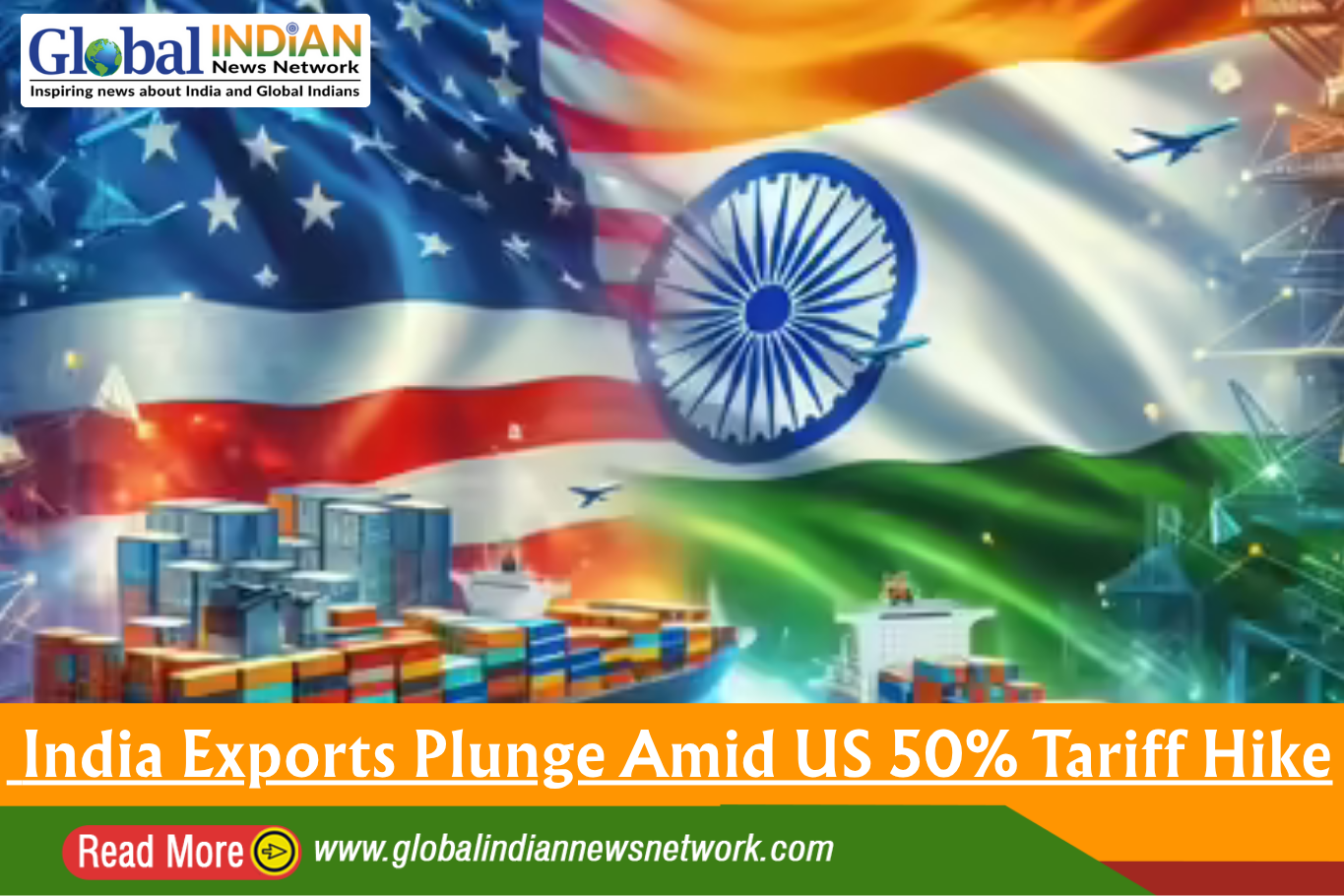  India Exports Plunge Amid US 50% Tariff Hike