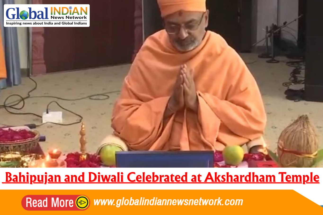  Bahipujan and Diwali Celebrated at Akshardham Temple