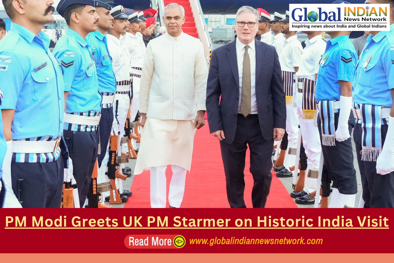 PM Modi Greets UK PM Starmer on Historic India Visit