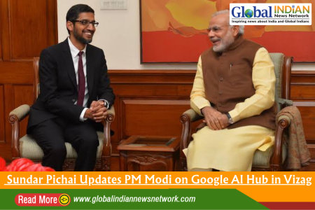 Sundar Pichai Updates PM Modi on Google AI Hub in Vizag