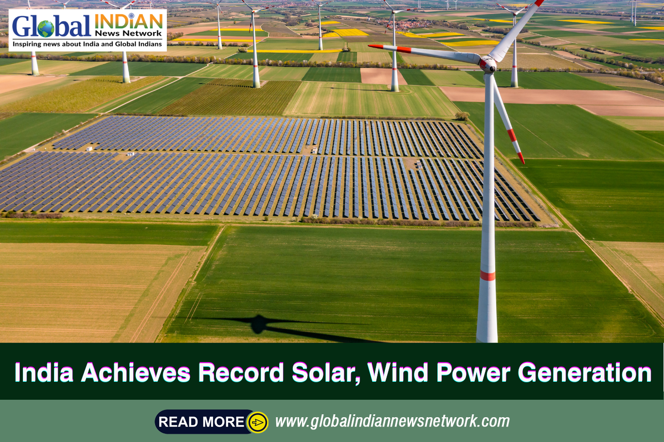  India Achieves Record Solar, Wind Power Generation
