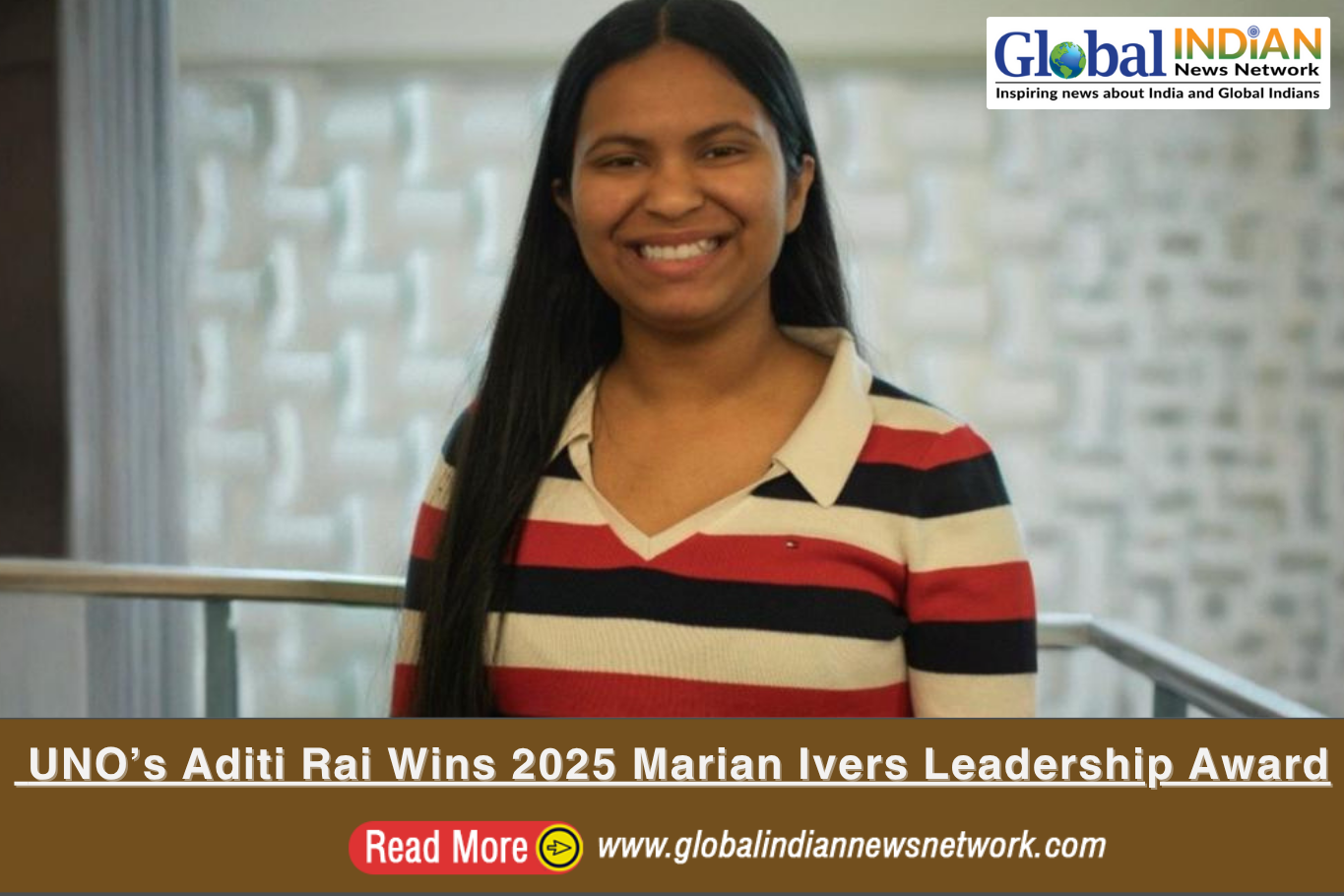  UNO’s Aditi Rai Wins 2025 Marian Ivers Leadership Award