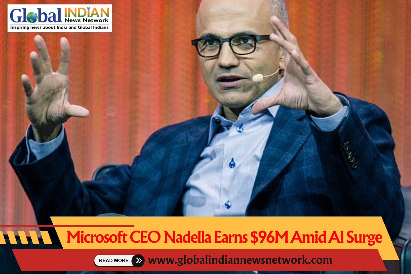  Microsoft CEO Nadella Earns $96M Amid AI Surge