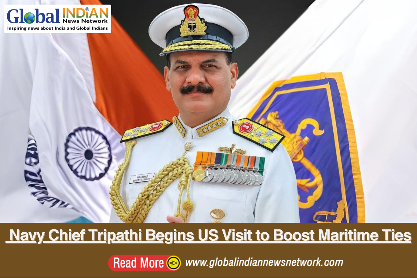  Navy Chief Tripathi Begins US Visit to Boost Maritime Ties

