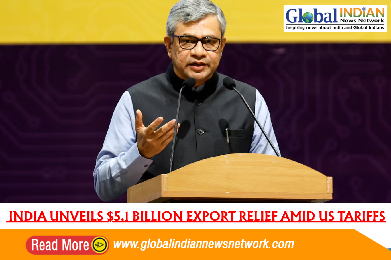  India Unveils $5.1 Billion Export Relief Amid US Tariffs