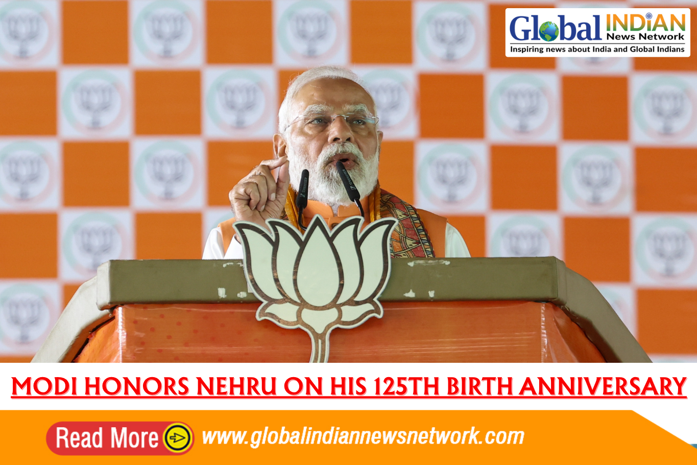 Modi Honors Nehru On His 125th Birth Anniversary