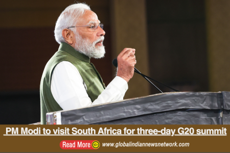 PM Modi to visit South Africa for three-day G20 summit
