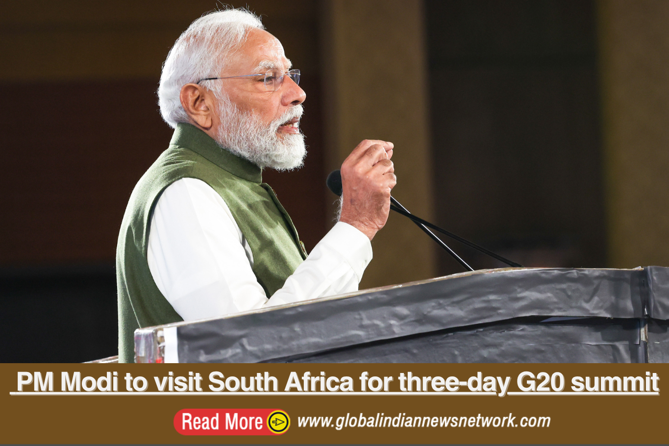  PM Modi to visit South Africa for three-day G20 summit