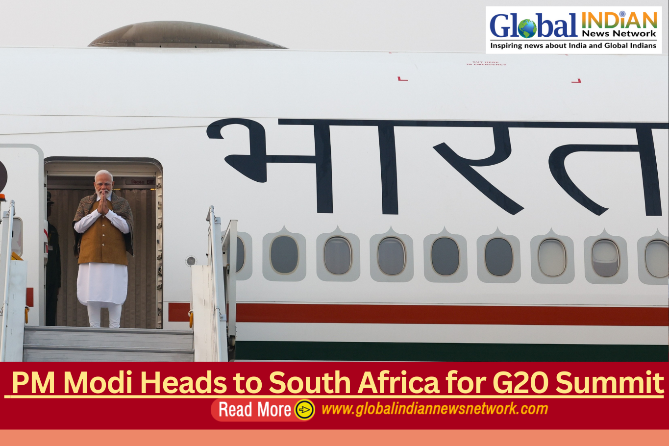  PM Modi Heads to South Africa for G20 Summit