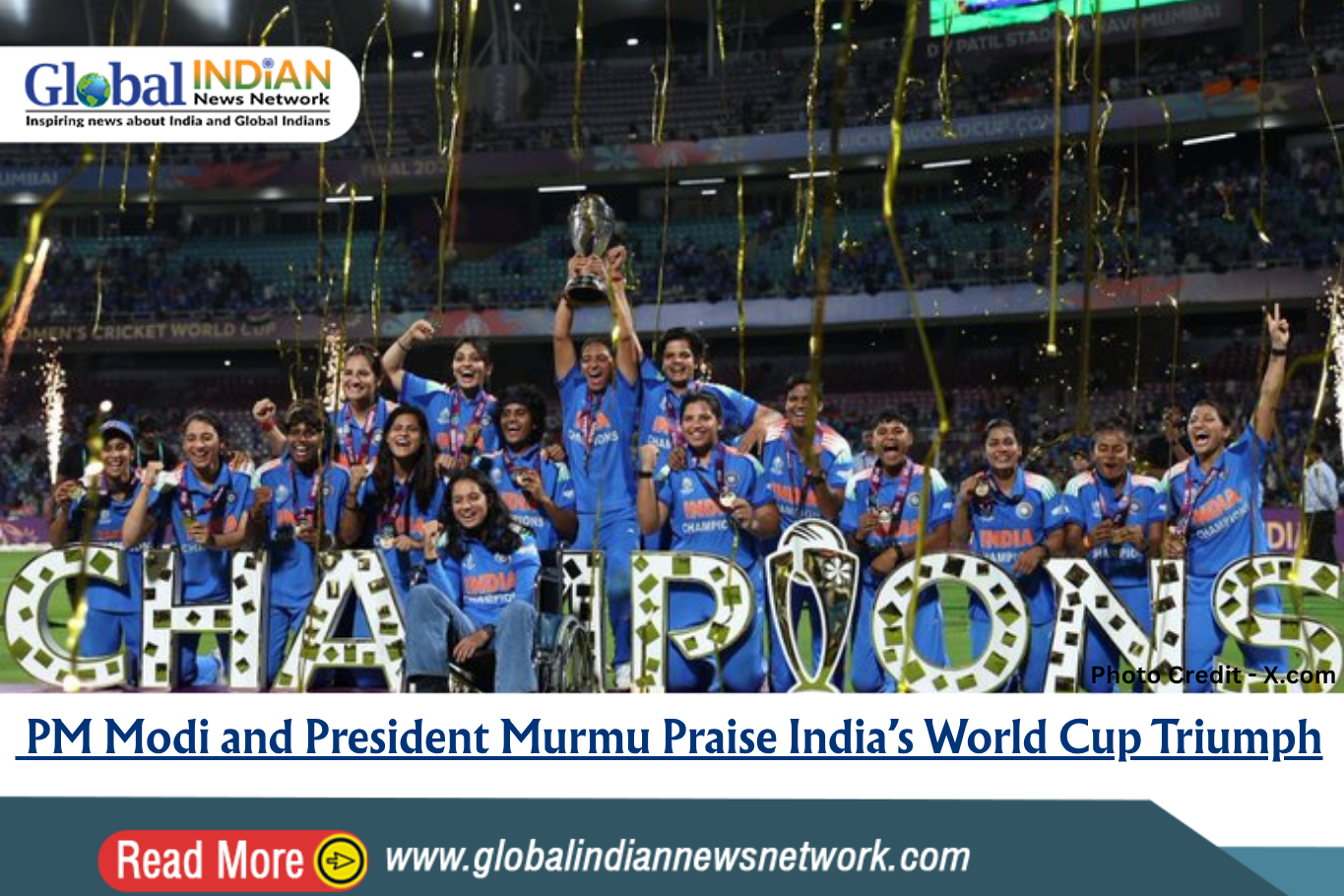  PM Modi and President Murmu Praise India’s World Cup Triumph