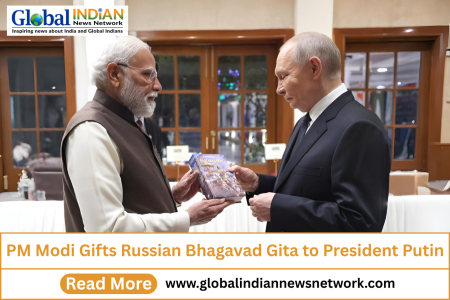 PM Modi Gifts Russian Bhagavad Gita to President Putin PM Modi Gifts Russian Bhagavad Gita to President Putin