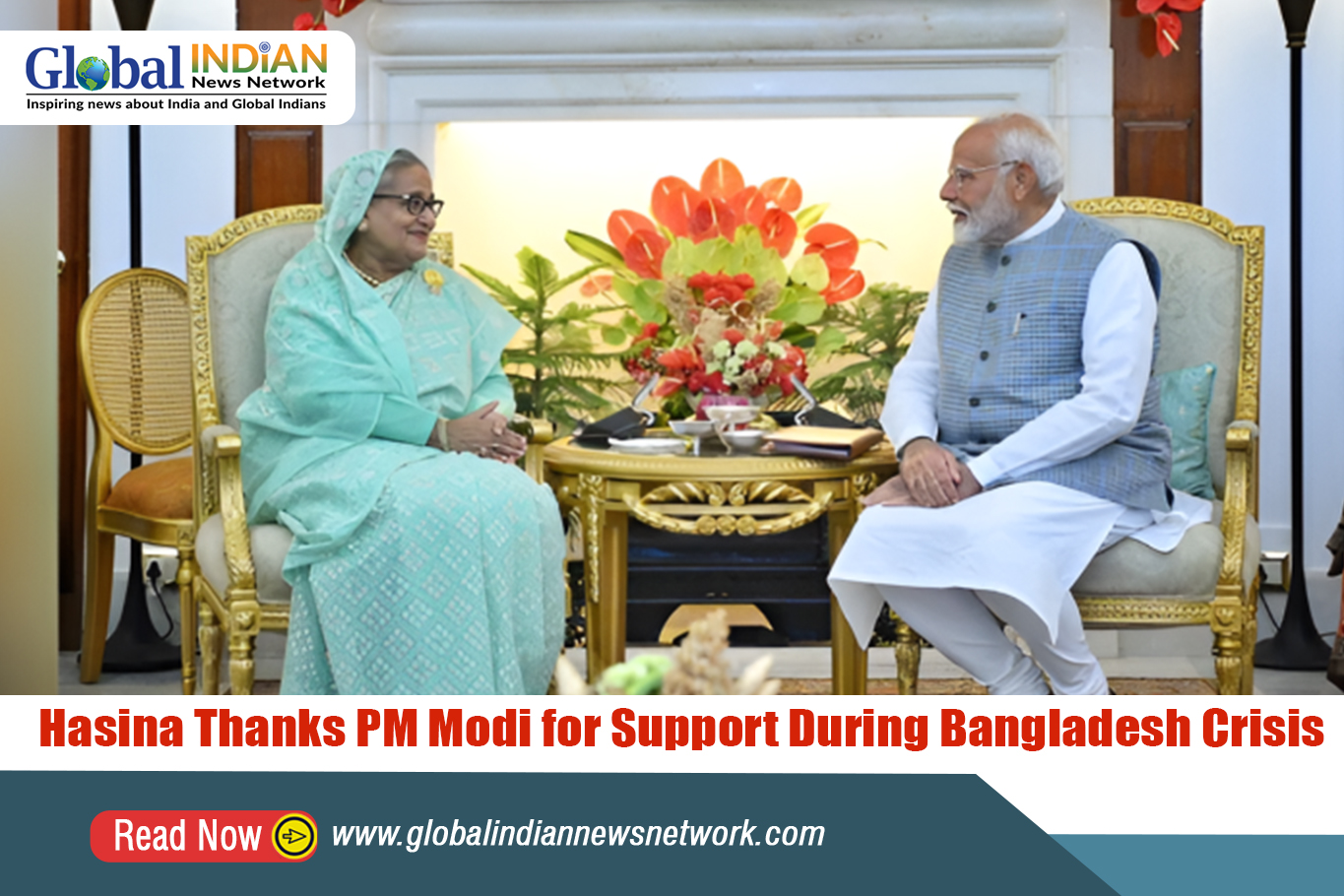 Hasina Thanks PM Modi for Support During Bangladesh Crisis