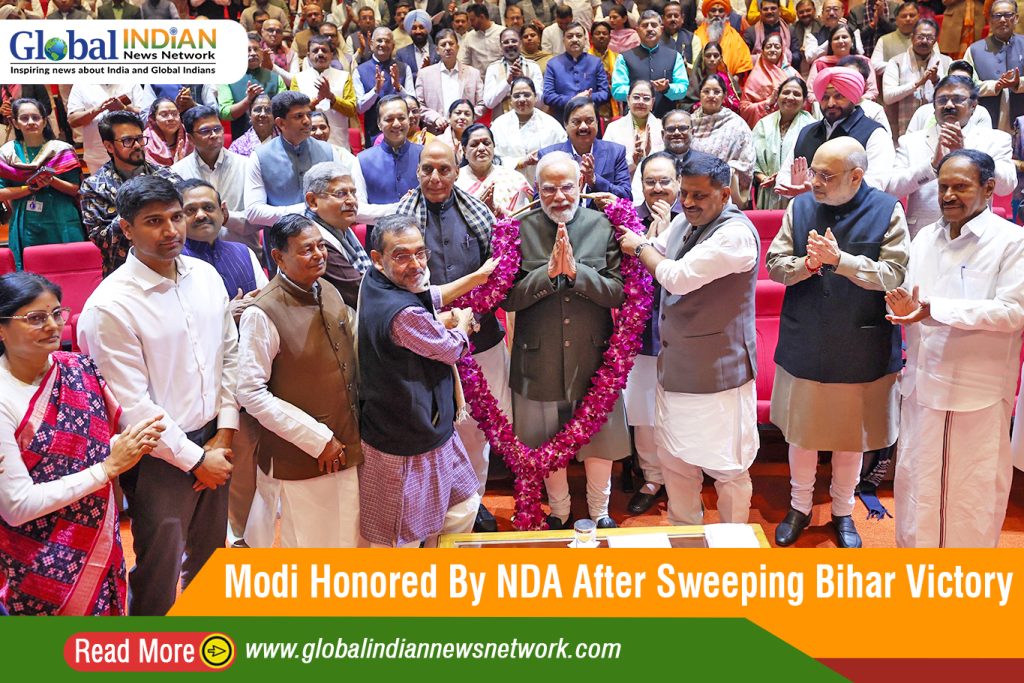 Modi Honored By NDA After Sweeping Bihar Victory